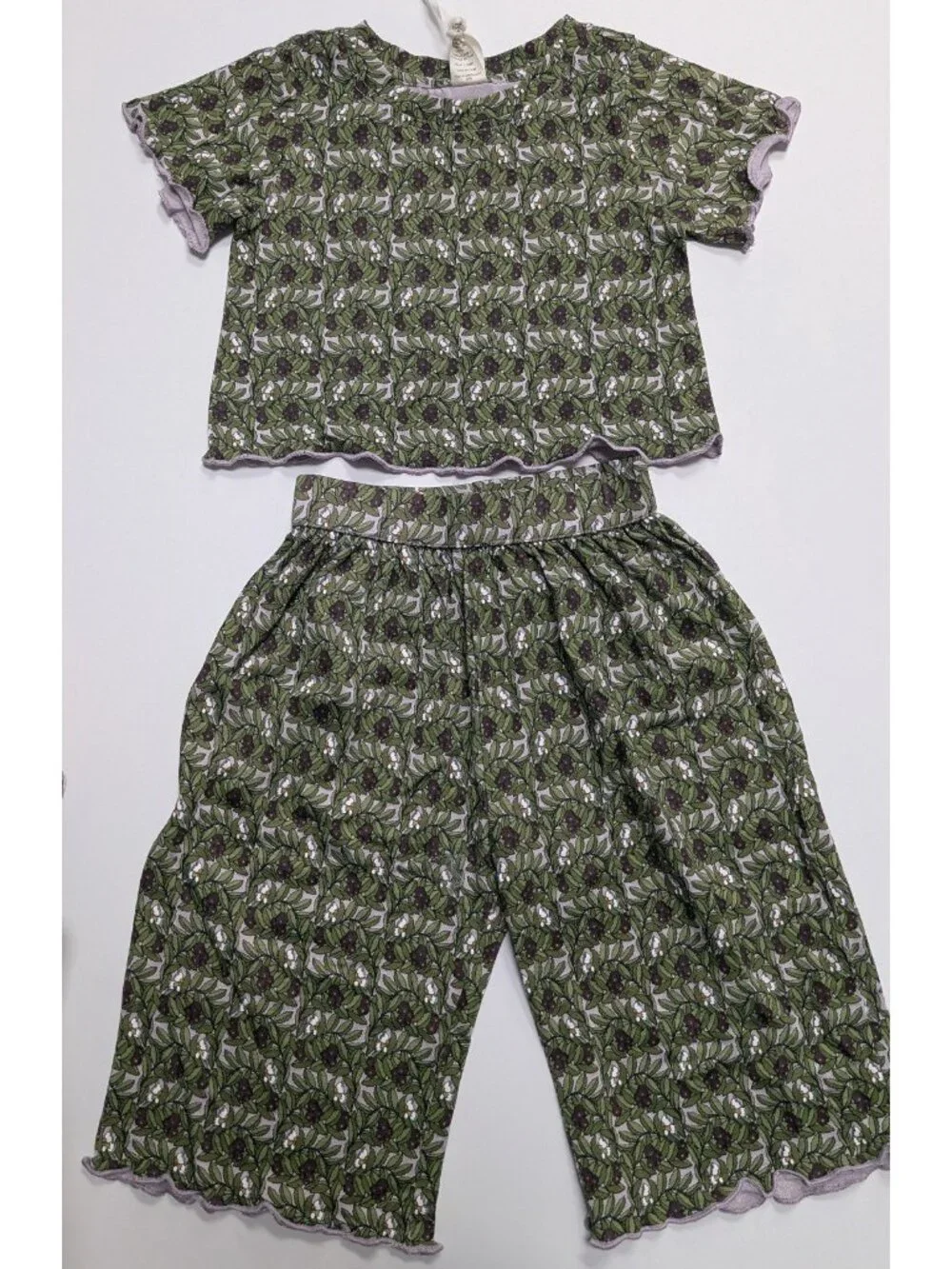 Kate Quinn Huckleberry Foliage Short Sleeve Jade Set 18-24 Bamboo Floral
